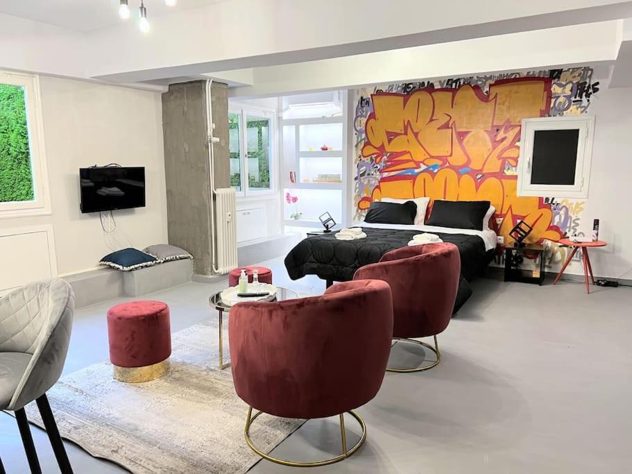Brand New Modern Street-Style Studio /City Center Athene Buitenkant foto